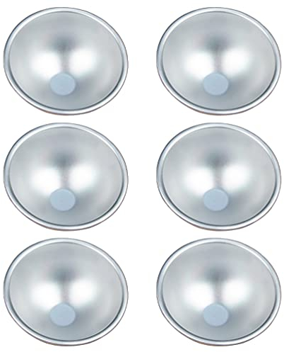 Luxshiny 6Pcs Stampini per Torte in Lega di Alluminio, Antiaderenti - Stampo per Muffin, Cupcake, Torte - Bakeware per Dolci, Facile Demoulding, Cottura Uniforme