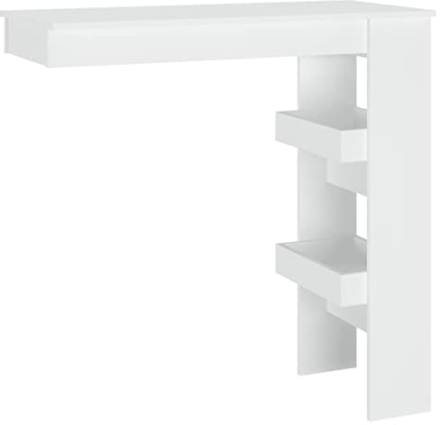 vidaXL Wand Bartisch Bartresen Stehtisch Regal Tisch Küchentisch Tresentisch Bistrotisch Loungetisch Weiß 102x45x103,5 cm Holzwerkstoff