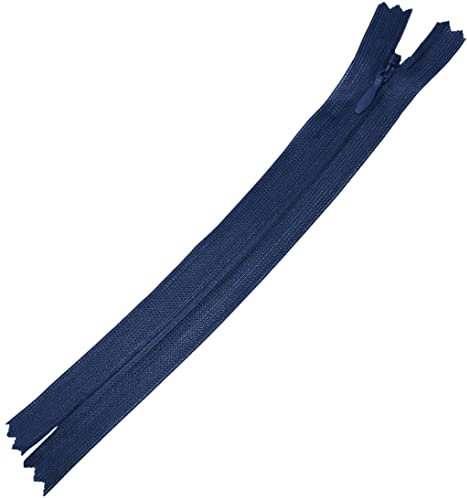 AERZETIX - C60325 - Satz mit 10 Reißverschlüssen unsichtbar 16cm Nicht trennbar - reißverschluß mit Gestell - Farbe dunkelblau - Lederwaren Jeans Hosen Kleid Rock Schieber kleidungsstück nähen