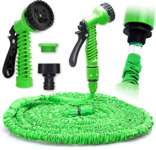 Wasser Schlauch Flexibel Gartenschlauch Dehnbarer Premium Garten Wasserschlauch, Farbe:Grün, Länge:60m