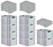 PROREGAL SuperSparSet 10x Eurobox NextGen Color mit Auflagedeckel & Schiebeschnappverschlüsse, HxBxT 32x40x60cm, 65L, Griffe grün geschlossen, Verstärkter Boden, Eurobehälter Transportbox