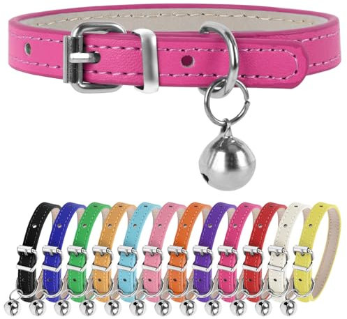 ChengFu XXS Dog Collar, Teacup Dog Collar, Pink, 3/8 inch Width