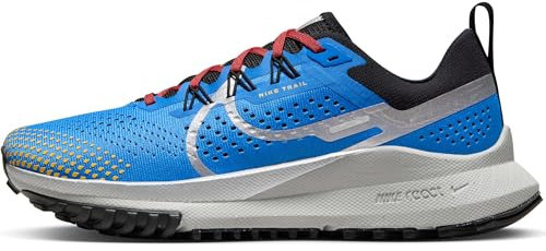 NIKE W React Pegasus Trail 4, Sneaker Mujer, Lt Photo Blue Metallic Silver Track, 39 EU