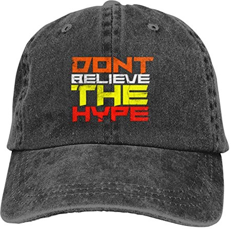 Herren Damen Baseballkappe, Glauben Sie Dem Hype Nicht. Cotton Cap Verstellbar Baseballmütze Vintage Denim Hut Für Sport Angeln Reisen