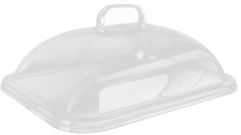 Cyrank Mikrowellen-Spritzschutz, Mikrowellen Abdeckung, Mikrowellen-Teller-Abdeckungsdeckel Mit Griff, Acryl, Transparent, Rechteckigen, Für Die Küche(L)