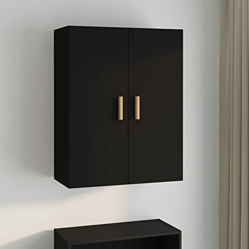 ZEYUAN Armario de Pared Colgante, Mueble Auxiliar De Cocina, Mueble De Cocina, Armarios De Cocina, Armario Colgar, Negro 69,5x34x90 cm
