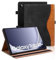 Vkooer Funda para Samsung Galaxy Tab A9+/A9 Plus 11 Pulgada 2023 Carcasa PU Cuero [Auto-Sueño/Estela] SM-X210/X215/X216 Flip Case Cover con Ranura para Tarjetas y Función de Soporte - Negro