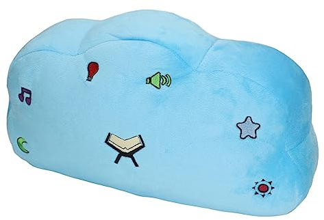 HUSHUI Koran-Kissen, Bequem, Weich, Niedlicher Stil, Blaue Wolkenform, LED-Lichtfunktion, Polyester, Kinderkissen Dekorationen