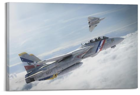 Vintage Militärflugzeug Poster F-14 Tomcat Dekorative Leinwand Wand & Kunst Poster Gemälde 40 x 60 cm
