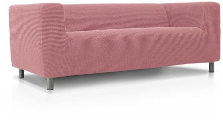 FAVERTI® Super elastischer Sofabezug, kompatibel mit dem Sofa KLIPPAN 2-Sitzer von IKEA | Modell Novele | Pastellrosa | Qualitätsschutz aus Jacquard-Stoff und Baumwollgefühl