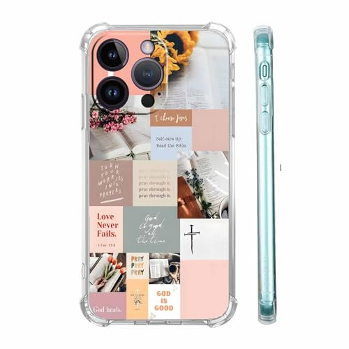 Generic Bible Verses Phone Case for iPhone 15 Pro, Indie Jesus Christian Postive Quotes Case for Man Women,Unique Trendy Cool TPU Bumper Case for iPhone 15 Pro