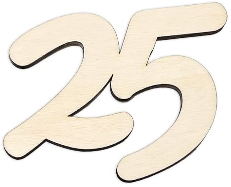 Zahl 25 – 20cm – aus Holz zum Geburtstag von 3,5 bis 29cm als Tischdeko, Nummerierung, Blumenschmuck, Runde Geburtstage & Schnappszahlen