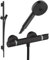 Pack mitigeur douche thermostatique HANSGROHE Ecostat Comfort + Barre Unica + flexible + Pommeau Pulsify Select 3 jets noir mat