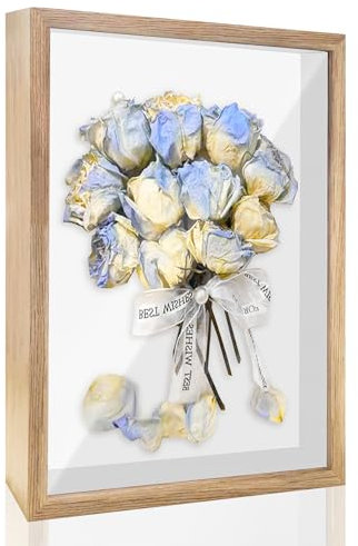 FIHODONE Bilderrahmen zum Befüllen 22.5 X 31.5 X 3cm,3D Bilderrahmen für Fotos,Rahmen Tief zum Befüllen für Objekte,Objektrahmen DIY Kunstwerke, für Hochzeitsgeschenk (Holzfarbe)