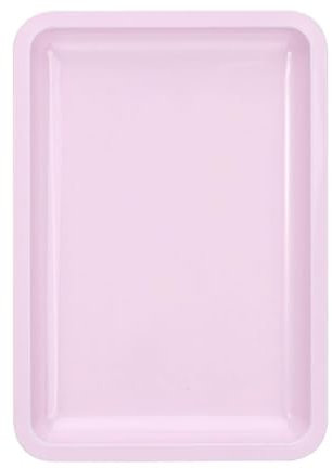 Stainless Steel Storage Tray Small Vanity Tray Bathroom Tray Storage Organizer Makeup Cosmetic Organizer Trays Premium Metal Organizer Plate for Vanity Bathroom Closets,7.1 x 4.9 inch(Pink)