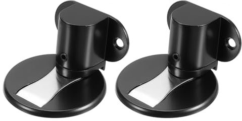 PATIKIL Invisible Magnet Door Stop, 2 Pack No Drilling Adjustable Floor Mount Door Stop Holder with Self Adhesive & Screw Mount for Home Office Bedroom Keep Door Open, Matte Black