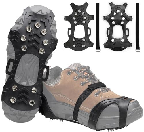 LPZMPZ Spikes Schuhkrallen Anti Rutsch Schuhspikes Krallen Ice Klampen Steigeisen Grödel Eisspikes Glatteis Schneeketten Grips Eiskrallen für Schuhe Winter Bergschuhe Kinder Damen Herren (M)