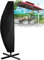 Parasol de Balcon Semi-Circulaire de 8 x 4 Pieds, Parasol Mural, réglable en Hauteur, Demi-Parasol extérieur avec manivelle et 5 Nervures, Une Couleur, 265 x 40/70/50 cm