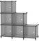 ATTDETJL 6-Cube Storage Unit with Doors, Cube Organizer for Bedroom, Wardrobe & Under Stairs, 30x30x30cm Compartments, Space-Saving Closet Storage, Grey ATTSL6004