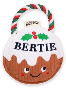 History & Heraldry Personalised Christmas Pudding Dog Toy (Bertie)