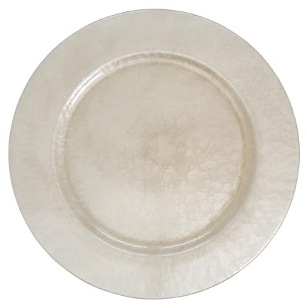 SARO LIFESTYLE Soft Glow Faux Mother of Pearl Charger Plate (Set of 4)