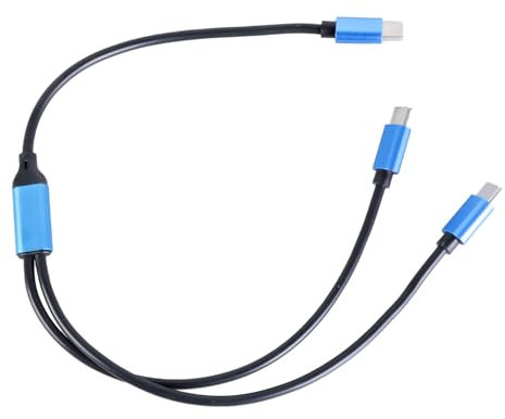 Gissroys Cable divisor USB C a doble tipo C con transferencia de datos de 480 Mbps y puerto de carga de 80 W compatible con línea de datos eficiente