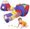 Zosenyer Tienda Campaña Infantil, 4 en 1 Pop Up Plegable Casitas con Tunel Exterior o Interior, de 1 año Niños Niñas Juguetes Regalos (Rojo)
