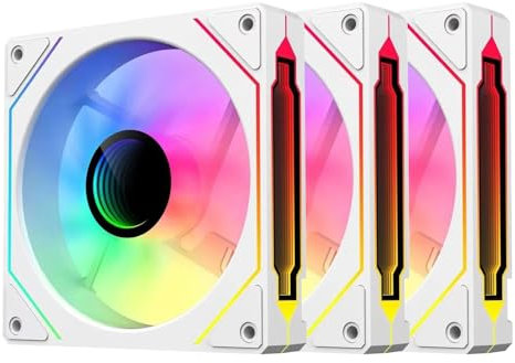 Jungle Leopard Prism 4 Infinity Mirror Série ARGB PWM Ordinateur Ventilateur 120MM (White Reverse Flow, 3X4PRO)