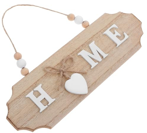 HOLIDYOYO Targa Da Appendere Alla Porta D'ingresso in Stile Rustico, Scritta home Word Con Scritta A Forma Di Cuore. Decorazione Da Appendere Alla Porta D'ingresso in