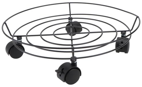 KONTONTY Eisen Rollwagen Blumentopf Tablett Mit 36cm Universalrädern Und Bremse Mobiler Pflanzständer Und Gasflaschen Unterlage Für Innen Und Außenbereich