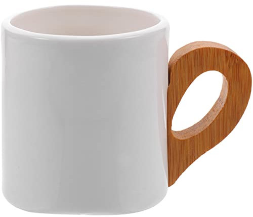 Gatuida Set de Tazas de Café con Diseño de Bambú Tazas de Cerámica Estéticas Color Rosa Aptas para Leche y Uso Diario