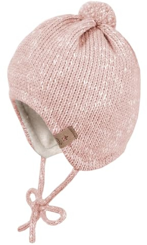 maximo Baby-Mütze, ausgenäht Effektgarn, Pompon, Teddyfutter