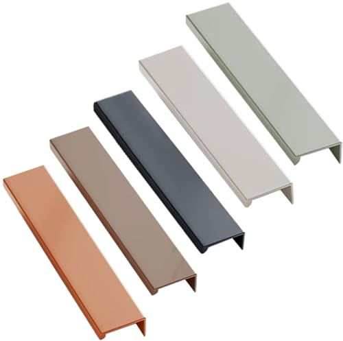 ZESLIV 4 tiradores ocultos para muebles, tiradores invisibles de aluminio, color blanco, 400 mm, tiradores de cocina, tiradores de cajones para armario, puerta o cajón