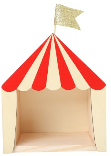 MUELODSIC Zirkus Chalet Zirkus Hütte Ornament Holz Zirkushaus Aufbewahrungsbox Dekoration Zirkushütte Modell Wandregal für Kinderzimmer Robust Langlebig