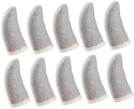 ZUNOXAZ Anti-Sweat Finger Cots 10pcs Silver Fiber Edge Refreshing Gaming Finger Sleeves for Mobile and E-Sports Players