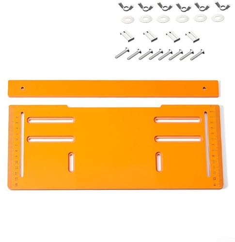 MeevrgR Kreissäge-Basisplatte – orangefarbenes Phenolharz, 320 x 90 mm oder 350 x 150 mm, 6 mm/8 mm dick, mit Skala und Hardware für die Holzbearbeitung (6 mm Set)