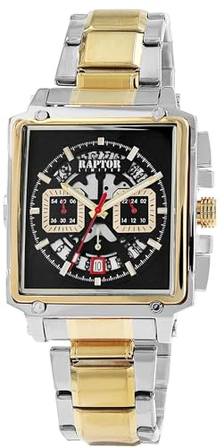Raptor Damen Armbanduhr Analog in Bicolor, Gesamtlänge 23.5 cm, Edelstahlarmband – 3 ATM