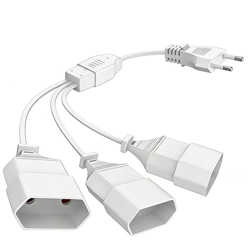 Rallonge Electrique 1m Plate 3 en 1 Multiprise Fiche Plate Derriere Meuble Double Prise Câble PC Rallonge Electrique 0.2m Triplite Triplette Electrique Multiprise 3 Prises Blanc