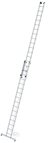 MUNK | Anlegeleiter höhenverstellbar | Seilzugleiter | 2-teilig mit nivello®-Traverse | 2 x 16 Sprossen