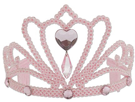 Bristol Novelty BA991 Glitter Tiara and Stone, Womens, Pink, One Size Halloween, World Book Day