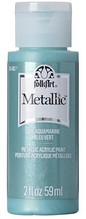 FolkArt Metallic Acrylfarbe in sortierten Farben, 655, Aquamarine