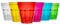 12x 250ml Multicoloured 6 Colours Reusable Plastic Cups Set - Hard Shatterproof Coloured Picnic Party Drinking Tumblers - by Rink Drink