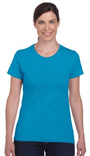 Gildan Ladies/Womens Heavy Cotton Missy Fit Short Sleeve T-Shirt (XL) (Heather Sapphire)