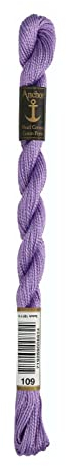 Anchor Perlgarn Stärke 5 4585000-00109 lavendel Stickgarn, 100 % Baumwolle, 5g Strängchen