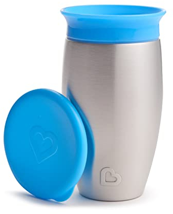 Munchkin® Miracle® Stainless Steel 360 Toddler Sippy Cup, 10 Ounce, Blue