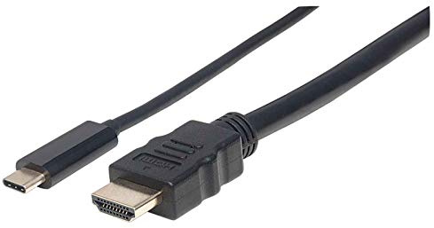 Manhattan USB-C to HDMI Cable, 4K@60Hz, 2m, Black, Male to Male, Three Year Warranty, Polybag