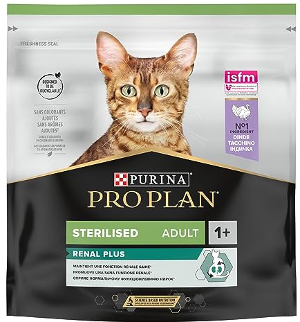PRO PLAN Sterilised Adult Renal, reich an Truthahn, 8 x 400g | Katzenfutter trocken