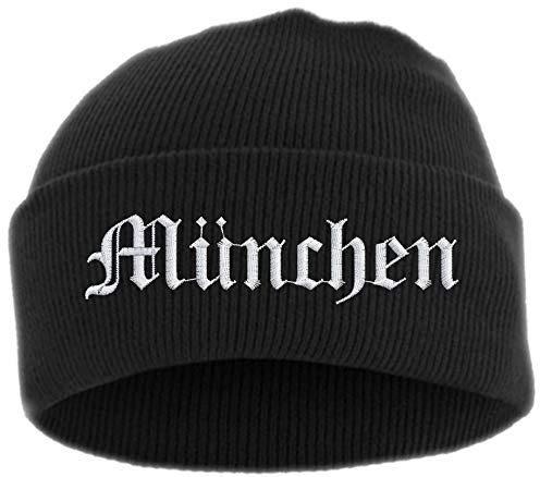 HB_Druck München Umschlagmütze - Mütze - Bestickt - Einheitsgröße Schwarz