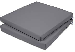 Rollmayer 2er Set Stuhlkissen Stuhlauflage Sitzkissen Sitzpolster Auflage für Stühle in Haus und Garten Kollektion Vivid (Grafit 33, 40x40x4cm)