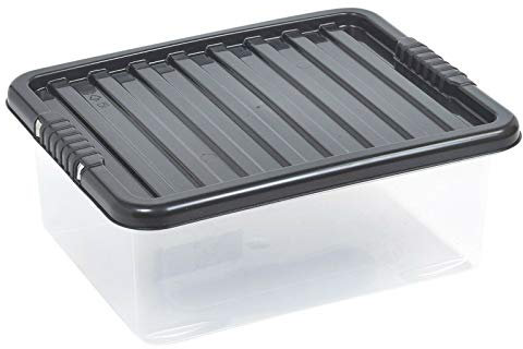URBNLIVING 28 Liter Underbed Storage Box & Lid Black x2